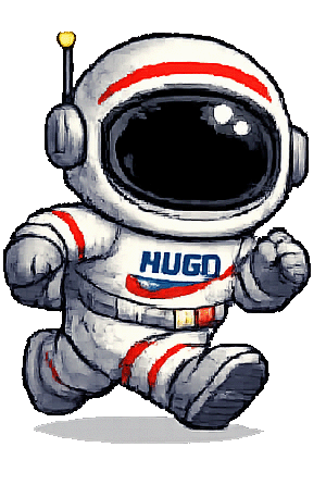Pixel-art astronaut Hugo, run